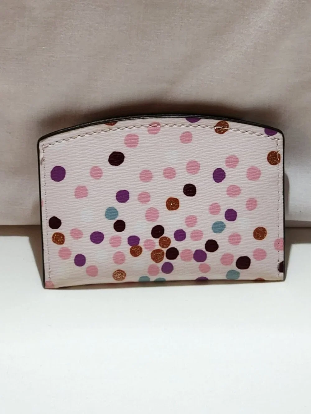 Kate Spade card case multi color polka dots VGUC